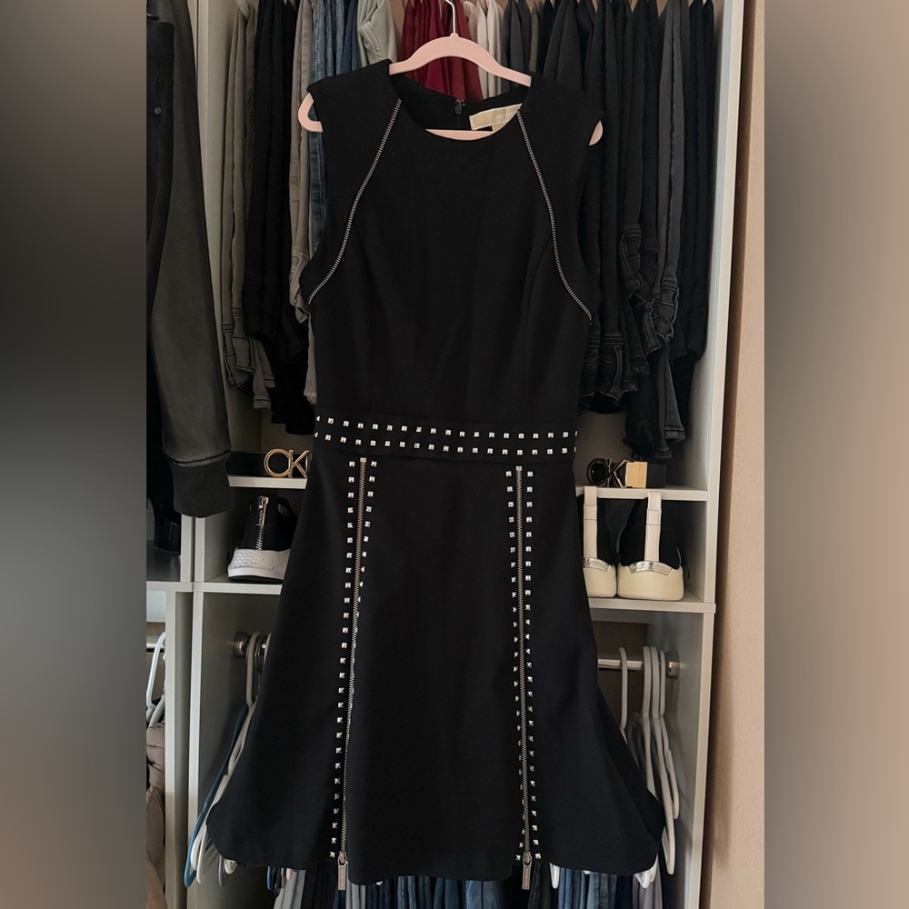 Michael Kors Black Stud Mini Dress Size XS"